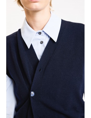 KNIT FOLDED WAISTCOAT NAVY Economisez 