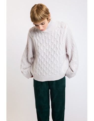 MULTI-KNITTING SWEATER CHALK en stock