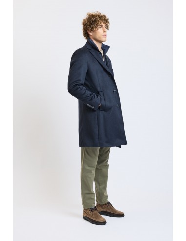 WOOL COAT NAVY la colonne vertébrale