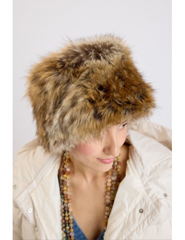 FAUX FUR HAT BROWN Paris Déstockage Promo