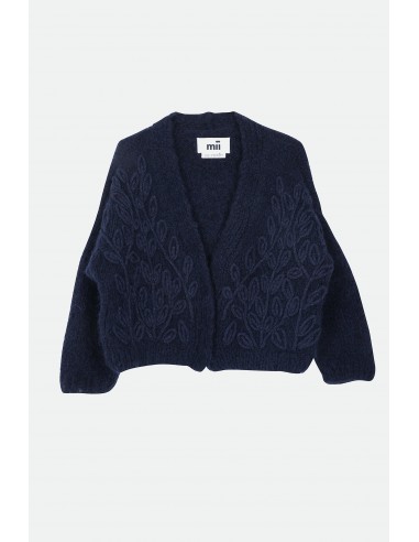 EMBROIDERED CARDIGAN NAVY du meilleur 