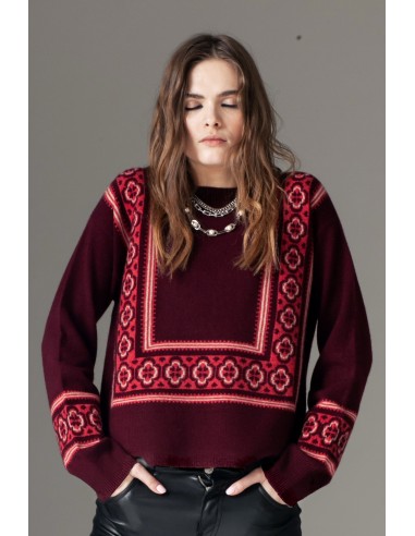 TYROL SWEATER BURGUNDY pas cher 