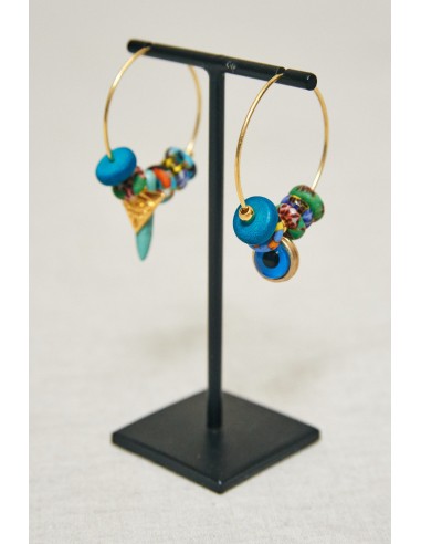 BOUCLES D'OREILLE CHARMS BLEU soldes