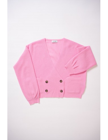 CARDIGAN DOUBLE BOUTONNAGE ROSE des créatures d'habitude