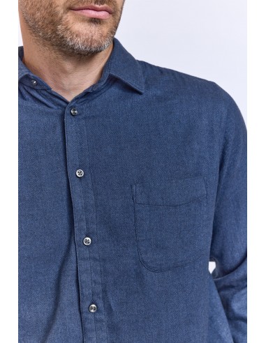 CHEMISE DROITE FLANELLE MARINE de l' environnement