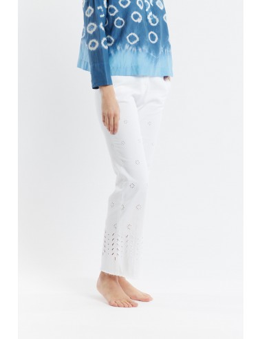 PANTALON BRODERIE ANGLAISE BLANC Jusqu'à 80% De Réduction