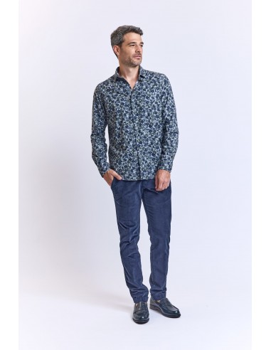 CHEMISE AJUSTÉE FLEURS SOURIS Véritable concentré